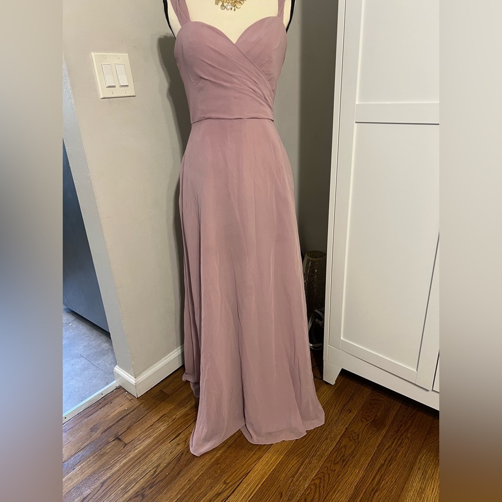 Mori Lee Strapless Dusty Pink Gown